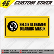 Sticker In addition to Ultramen No Entry 12x5 Cm