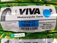 Viva FT100 70/90-17 & 80/90-17 COMBO Tubeless Tyre (Bunga TT COMBO) (250.17 / 250-17/2.50-17 TL) (27
