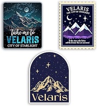 Set 3Pcs Velaris The City Of Starlight, Take Me To Velaris Sticker ACOTAR SJM Book Club Dragon Fanta