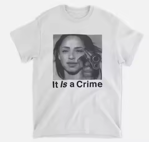 Punk Vintage Hip Pop Top Sade Henryjawnson It Is A Crime Graphic T-Shirt print cotton tees casual lo
