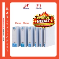 F&1 2D Ring File White PVC A4 Fail Cincin Binder 2D 3D 4D Folder 25mm–80mm Document Original Office