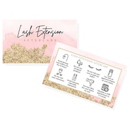 Lash Extension Aftercare Cards | 50 Pack | 2x3.5" inch Business Card Size | Eyelash Extension Suppli