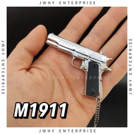 [Ready] 1:3 Full Metal M1911 Mini Toy Gun Keychain [Cannot Shoot] Pistol PUBG Not Airsoft Not BB