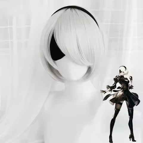 Anime YoRHa No.2 Type B 2BYoRH 2A 9S 2B wig Cosplay Wig NieR:Automata Costume Play Wigs Costumes Hai