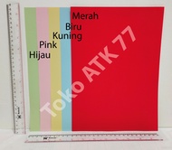 Kertas Lipat Sukung Origami HVS Warna Warni Kuning Pink Merah Biru Hijau A4 50 lembar Murah READY ST