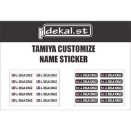 TAMIYA customize name sticker