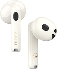 Edifier W320TN Adaptive Active Noise Cancelling Earbuds, LDAC &amp; Hi-Res Audio Wireless, 6 Microphones AI Call Noise Cancellation, In-Ear Detection, App Control, Fast Charge, IP54, Bluetooth 5.3 - Ivory