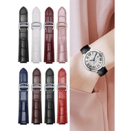 Suitable for Cartier Blue Balloon Strap Genuine Leather Ladies Convex Mouth Tank Pasha Original 33mm