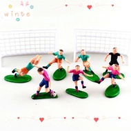 WINTE Set of 9 Soccer Toppers DIY 9 Soccer Players Cake Decorations Cupcakes