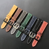 9/11✈Simple style crazy horse leather watch strap suitable for Tissot Mido dw Huawei GT2 wrist strap