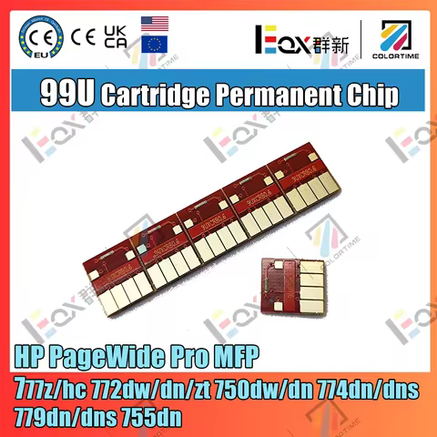99U Permanent Cartridge Chip Compatible for HP PageWide Pro MFP 777z/hc 772dw/dn/zt 750dw/dn 774dn/d