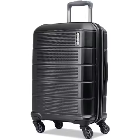 American Tourister Stratum 2.0 Expandable Hardside Luggage with Spinner Wheels Jet Black Carry-on