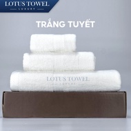 Bộ 3 Khăn Tắm Gội Lau mặt LOTUS TOWEL 100% Cotton Cao Cấp Mềm Mịn Thấm Hút Không Ra Màu