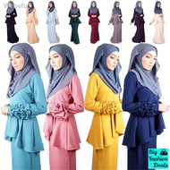 ♚[XXS to 10XL] Muslimah Baju Kurung Peplum Pearl Raya Moden Plus Size Nursing Maternity