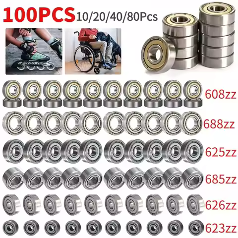 10-100pcs Ball Bearings 608zz 623zz 625zz 626zz 685zz 688zz 608zz Deep Groove Carbon Steel For Skate