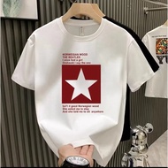2026 Short-Sleeved T-Shirt Men 2024 Summer Street Wear Five-Point Sleeve T-Shirt Hong Kong Style Nat