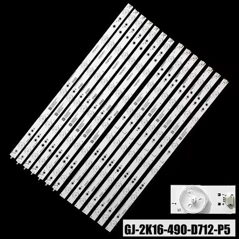 LED strip for 49PUS6551 GJ-2K16-490-D712-P5-L R 01N21 01N22 TPT490U2 49PUS6401 49PUH6101 LB49016 49P