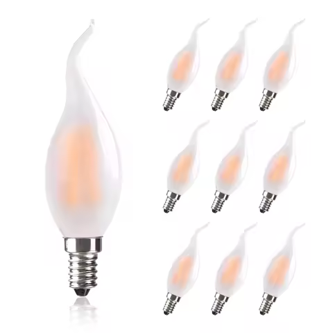10 Packs 4W 6W Retro E14 Candle Bulb Dimmable C35 Frosted Led Bulb E12 Led Flame Light Warm White Ch