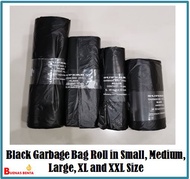 Garbage roll black for trash bins in small medium large XL and XXL garbage bag plastic bag