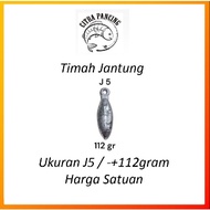 J5 Heart Tin weighing -+ 112 grams - For Fishing Tin