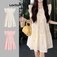 Lovito x Gladish Casual Ditsy Floral Tiered Layer Draped Dress for Women L177AD880