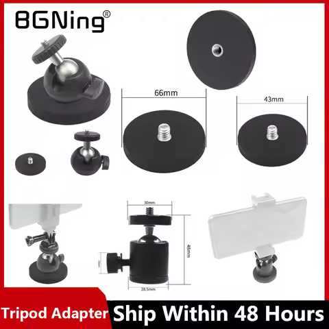Magnetic Magnet Car Suction Cup Base Dia 66mm/43mm 1/4" Tripod Adapter Ballhead for GoPro Camera Osm