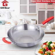 Gm Bear Wok Wok Stainless Steel 32cm 1297 - Frying Pan