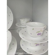 Corelle Dinner Set (Corelle Plum Set 20pcs)-cawan porselain/cawan bulat