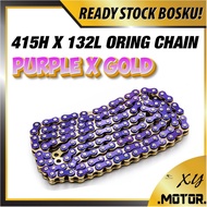 415 ORING PURPLE CHAIN RANTAI COLOUR O-RING CHAIN 415-132L COLOURFUL LC135 Y15 SRL CHAIN