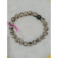 Bracelet with Charm Dalmatian Jasper with Dark Hematite