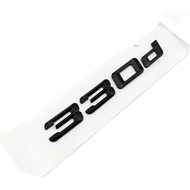 3D ABS Chrome Black Logo 330i 330d Emblem Letters Sticker Car Trunk Badge Compatible with E46 E90 E9