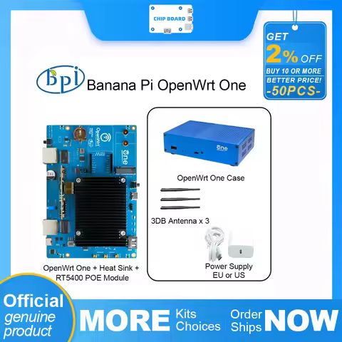 Banana Pi OpenWrt One Smart Router, Powered by MediaTek MT7981B Chip, 1GB DDR4 Memory, Dual RJ45 Por