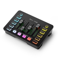 Sound Card Audio Mixer Rechargeable Audio Interface Mixer with XLR Microphone Interface for Podcasti