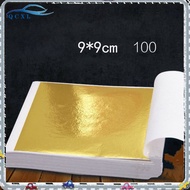 QCXL 100 Pages 24K Gold Leaf Art Design Gold-Plated Frame Decorative Materials