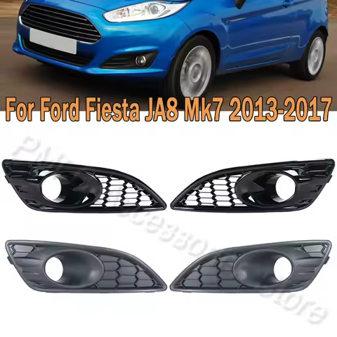 Front Bumper Fog Lamp Grille Honeycomb Fog Lamp Cover For Ford Fiesta JA8 mk7 2013 2014 2015 2016 20