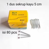 Sekrup Kayu 5 cm 1 Dus 8 x 2