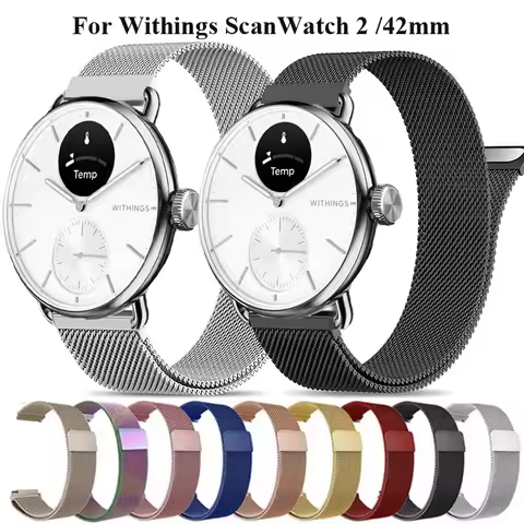 20mm Milanese Loop For Withings ScanWatch 2 42mm Stainless Steel Mesh Strap For Withings Steel HR 40