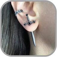 Halloween Sword Earrings for Women Goth Sword Stud Earrings Punk Crystal Swords Pirate Earring Gothi