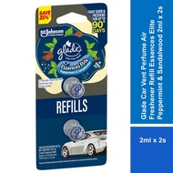 Glade Car Vent Perfume Air Freshener Refill Essences Elite Peppermint & Sandalwood 2ml x 2s