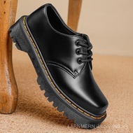 DR. Martens Men's Low Top Boots Square Toe 3cm Thick Sole 3-hole Martin Boots For Women Leather Shoe