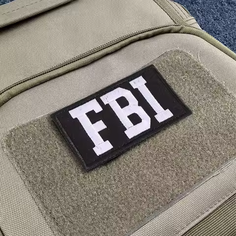 2pcs FBI Patches Emblem Funny Cos Tactical Embroidered Fastener Hook Loop Applique for DIY Vest Mili