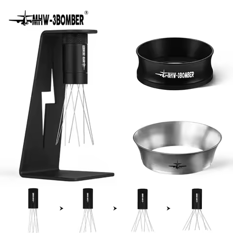 MHW-3BOMBER WDT Tool Espresso Distribution Tool with Magnetic Stand,Adjustable Range Coffee Needle S