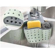 廚房用具水槽瀝水掛袋小置物架海綿水池收納用品掛籃瀝水架 #0477