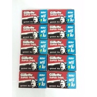 Gillette ใบมีดโกนยิลเลตต์ 2คม ซุปเปอร์ธิน 10 กล่อง 60 ใบมีด