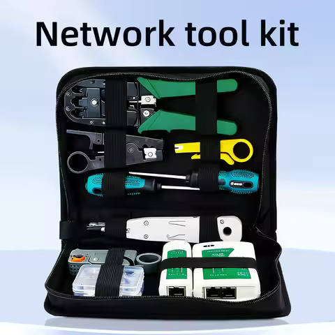 SAIVXIAN 12-Piece Network Repair Tool Kit with 468 Tester Cable Pliers Portable Network Tech Tool Se
