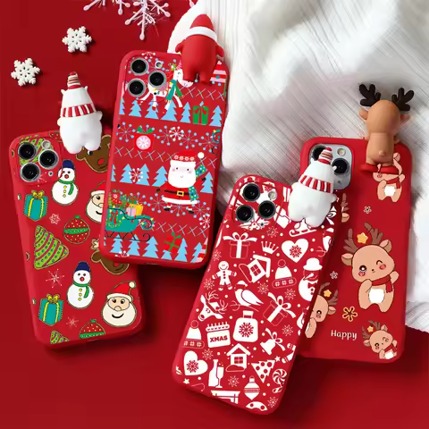 Christmas 3D Santa Claus Reindeer Tpu Case For Huawei Y9S Nova 5T 9 SE Y70 Y6 Y7 Y7A Y6S Y6P P30 Pro