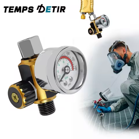 New Mini Pressure Regulator For Spray Guns G1/4 Thread Spray Gun Air Regulator Pressure Gauge Easy t