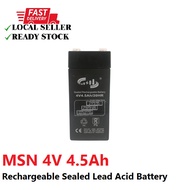 MSN 4V 4.5Ah Rechargeable Sealed Lead Acid Battery - NP4.5-4