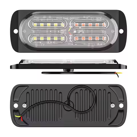 1 Pcs Ultra Slim LED Strobe Light 12-24V Sync Flashing Warning Beacons Amber White Surface Mount for