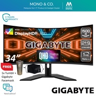 Gigabyte G34WQC Curved Gaming Monitor with Ultrawide QHD, FreeSync (34"/144Hz refresh rate/1ms/3440x1440/VA Panel)